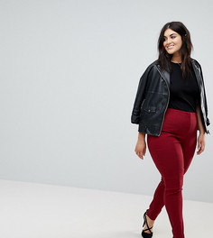 Брюки скинни с завышенной талией ASOS CURVE - Красный