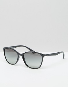 Черные солнцезащитные очки кошачий глаз Emporio Armani - Черный