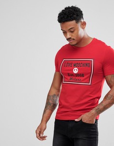 Красная футболка с большим логотипом Love Moschino - Красный