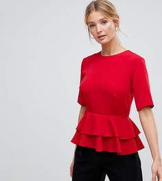 Топ с двухслойной баской ASOS TALL Fuller Bust - Красный