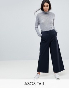 Темно-синие широкие парусиновые брюки ASOS TALL - Синий