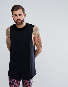 Черная длинная майка ASOS - Черный