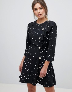 Чайное платье в стиле 40-х на пуговицах с принтом ASOS ULTIMATE - Мульти