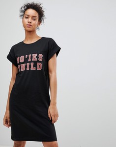 Платье-футболка в стиле 90-х Moss Copenhagen - Черный