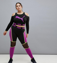 Черные леггинсы с сетчатыми вставками Puma Plus эксклюзивно для ASOS - Черный