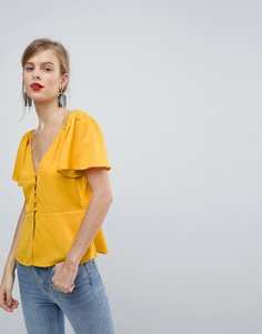 Топ с пуговицами ASOS - Желтый