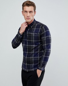 Облегающая рубашка в клетку Jack &amp; Jones - Темно-синий
