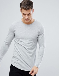 Удлиненный лонгслив Jack &amp; Jones Premium - Серый