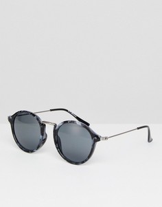 Круглые солнцезащитные очки в серой черепаховой оправе AJ Morgan - Серый
