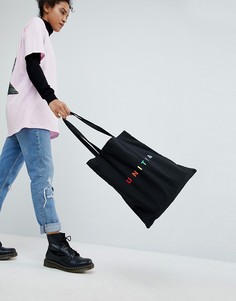 Черная сумка-тоут с вышивкой ASOS X GLAAD - Черный
