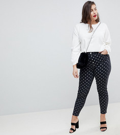 Джинсы скинни в горошек с завышенной талией ASOS CURVE RIDLEY - Мульти