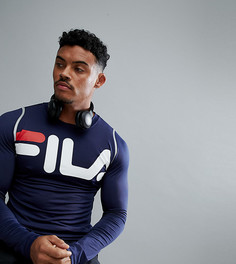 Темно-синий компрессионный лонгслив с логотипом Fila Black Line Sport - Темно-синий