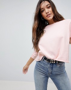 Свитшот с необработанным краем ASOS - Розовый