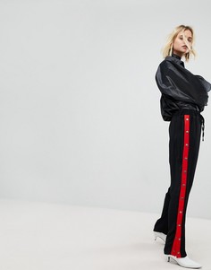 Широкие брюки с кнопками по бокам New Look - Черный
