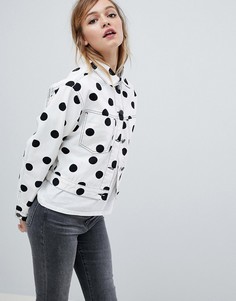 Джинсовая куртка в горошек ASOS - Белый