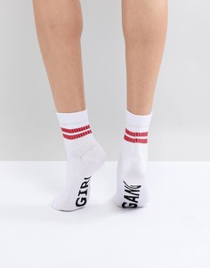 Носки с надписью Girl Gang ASOS - Белый