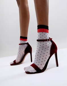 Носки в горошек и полоску ASOS - Бежевый