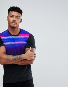 Черная футболка с эффектом деграде и логотипом Versace Jeans - Черный