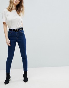Синие джинсы скинни с завышенной талией ASOS RIDLEY - Синий
