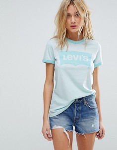 Футболка с контрастной окантовкой и логотипом Levis - Синий Levis®