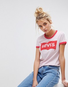 Футболка с контрастной окантовкой и логотипом Levis - Розовый Levis®