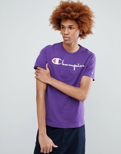 Фиолетовая футболка с крупным логотипом Champion - Фиолетовый