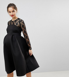 Платье с кружевным топом ASOS MATERNITY - Черный