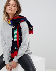 Шарф с логотипом Tommy Hilfiger - Темно-синий
