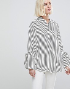 Рубашка в полоску с завязками на рукавах River Island - Мульти
