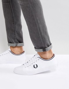 Белые парусиновые кроссовки с контрастным кантом Fred Perry Kendrick - Белый