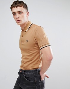 Бежевое поло с двойным кантом Fred Perry REISSUES - Рыжий