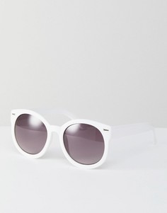 Круглые солнцезащитные очки кошачий глаз Monki - Белый