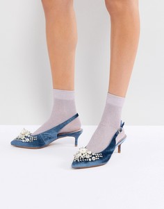 Туфли на каблуке с отделкой Essentiel Antwerp Pastis - Синий