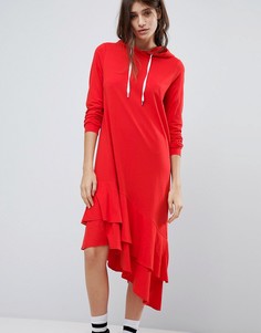 Платье-худи с асимметричным подолом Noisy May - Красный