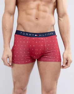 Красные боксеры-брифы со сплошным принтом логотипа Tommy Hilfiger - Красный