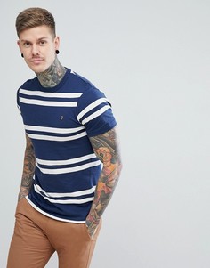 Темно-синяя футболка в полоску Farah Hewitt - Темно-синий