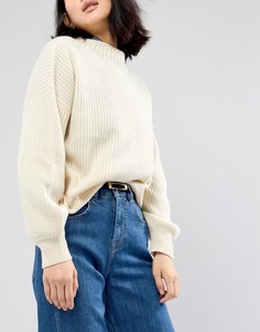 Узкий ремень Pieces - Черный