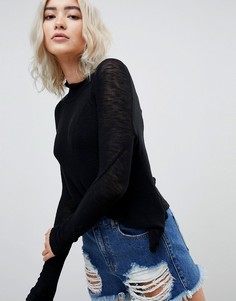 Топ с высоким воротником Free People Weekend Snuggles - Черный
