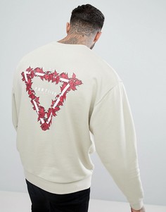 Свободный свитшот с принтом ASOS - Бежевый