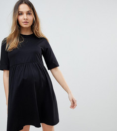 Свободное хлопковое платье мини ASOS MATERNITY Ultimate - Черный