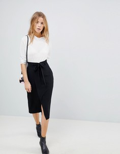 Юбка-карандаш с поясом оби ASOS Tailored - Черный