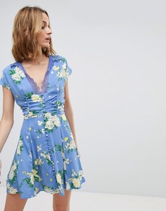 Платье мини с принтом Free People Alora - Синий