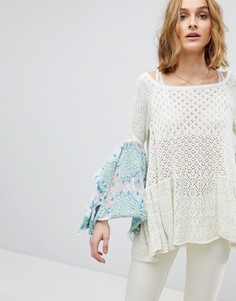 Ажурный трикотажный топ Free People - Мульти