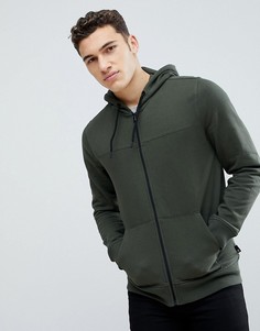 Худи цвета хаки на молнии Burton Menswear - Зеленый