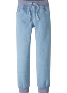 Джинсы Loose-fit с эластичными манжетами (голубой) Bonprix