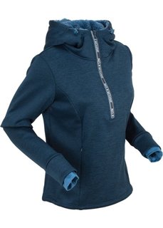 Куртка с капюшоном и длинным рукавом из термофлиса (темно-синий меланж) Bonprix