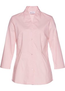 Блузка с шалевым воротом (нежно-розовый) Bonprix