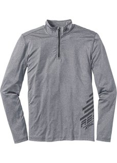 Функциональная футболка Tight Fit с воротником-стойкой (серый меланж) Bonprix