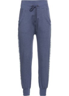 Брюки трикотажные с блестящими вставками (индиго «потертый») Bonprix