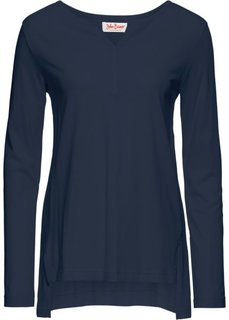 Футболка с разрезами (темно-синий) Bonprix